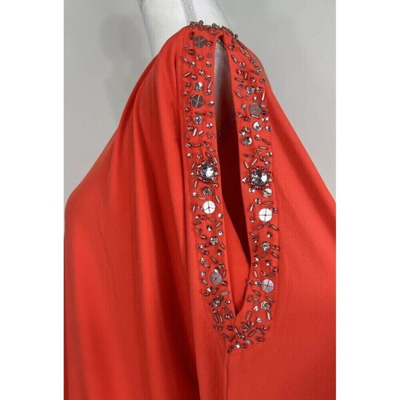 Susan Graver Liquid Knit Cold Shoulder Embellishment Blouse Plus Size 1X (18/20) - Picture 12 of 12